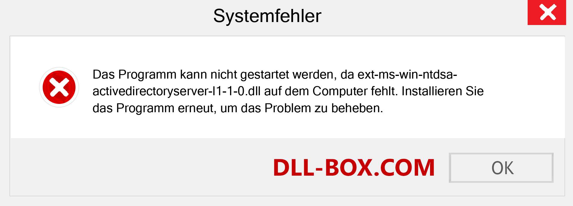 ext-ms-win-ntdsa-activedirectoryserver-l1-1-0.dll-Datei fehlt?. Download für Windows 7, 8, 10 - Fix ext-ms-win-ntdsa-activedirectoryserver-l1-1-0 dll Missing Error unter Windows, Fotos, Bildern